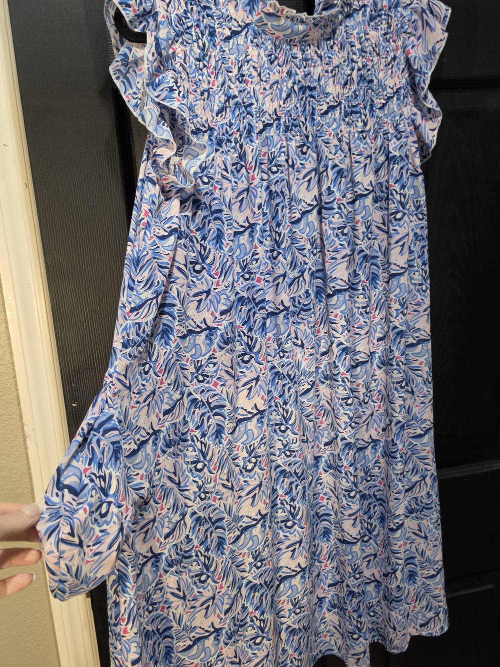 Simply Southern Blue Floral Smocked Midi Dress